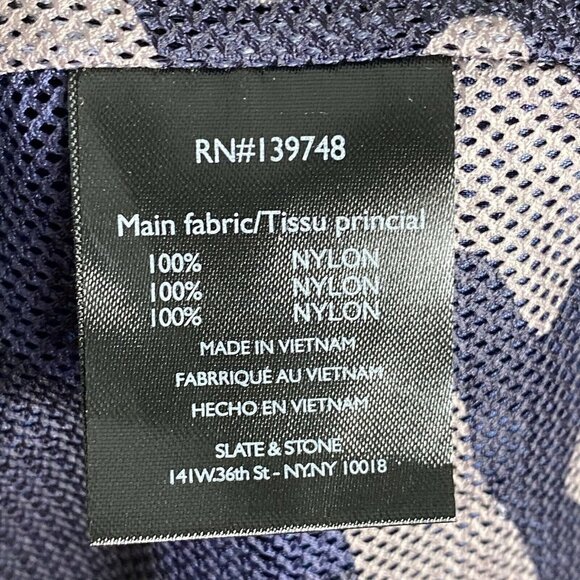 Slate & Stone Mens Coach Navy Blue Long Sleeve Windbreaker Jacket Size Large - Picture 7 of 10